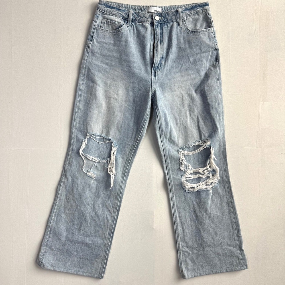 Vervet by Flying Monkey Avenida High Rise Leg Distressed Jeans Light Wash sz 31